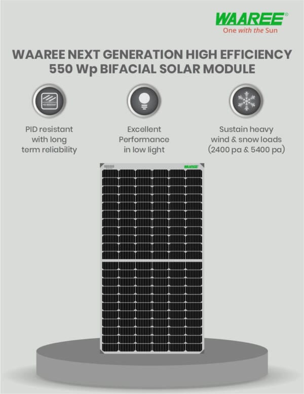 WAAREE 5 Kw On Grid 400 All Black Mono Non-DCR Solar Combo (5 Component) - Image 2