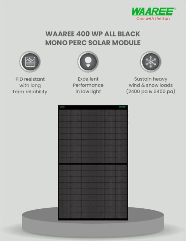 WAAREE 3 Kw On Grid Single Phase 575 Topcon Bifacial Non-DCR Solar Combo (5 Component) - Image 3