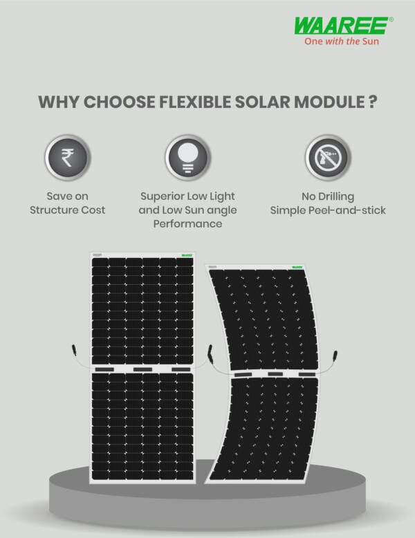 WAAREE 84WP 24Cells (2x12) Mono PERC Flexible Solar Module - Image 7