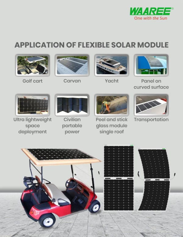 WAAREE 84WP 24Cells (2x12) Mono PERC Flexible Solar Module - Image 6