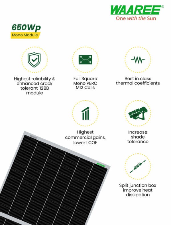 650Wp 132 Cells Mono PERC Solar Module - Image 4